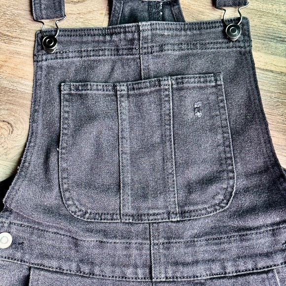 No Boundaries Junior Core Jean Romper Black Denim Overalls Shorts Size M (7–9) - Picture 4 of 15